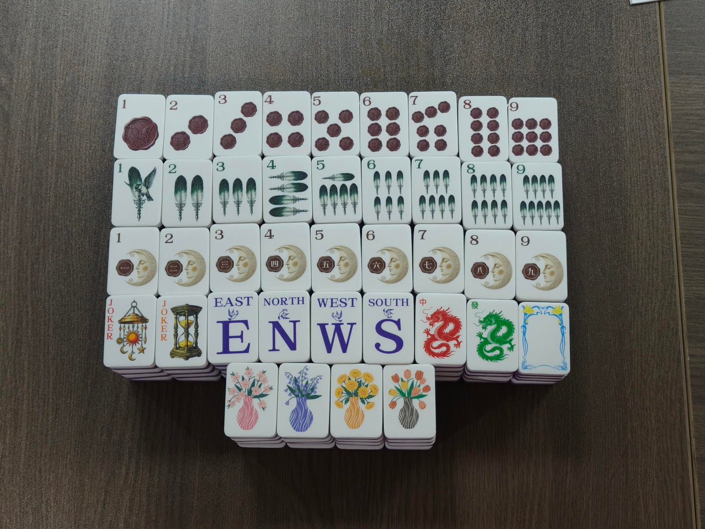Floating Mahjong Tiles for Pool with Storage Bag & Dice, 1.45" Waterproof Floating Foam Mahjong Tile Set with Mahjong Cards 2026 for Mahjong Float