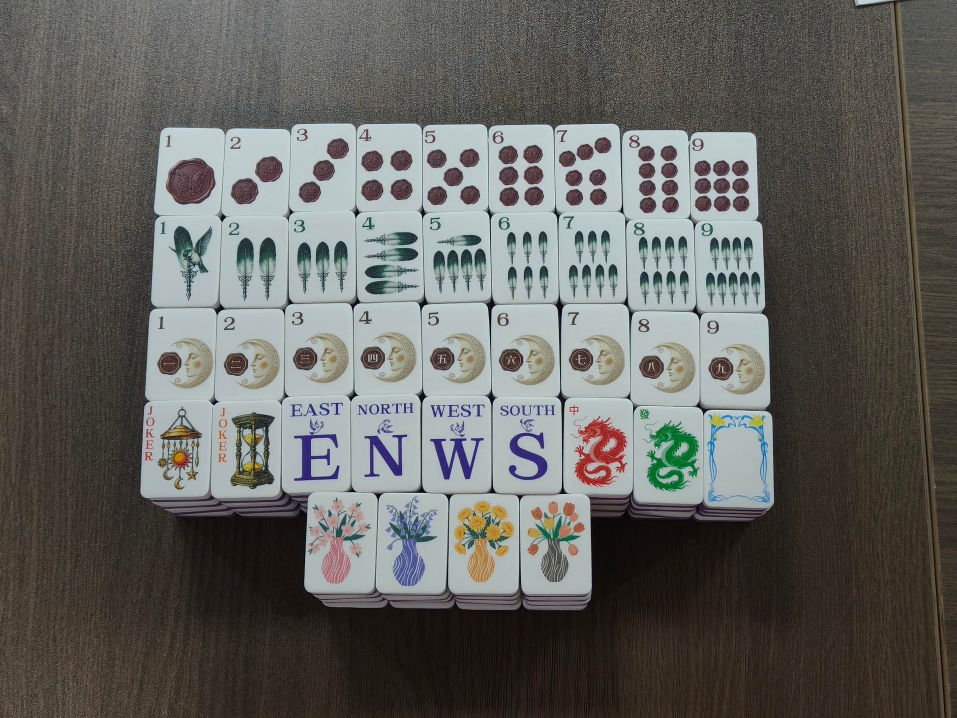 Floating Mahjong Tiles for Pool with Storage Bag & Dice, 1.45" Waterproof Floating Foam Mahjong Tile Set with Mahjong Cards 2026 for Mahjong Float
