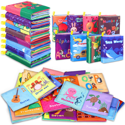 Baby Bath Books, Nontoxic Fabric Soft Baby Cloth Books, Early Education Toys, Waterproof Baby Books for Toddler, Infants Perfect Shower Toy, Kids Bath