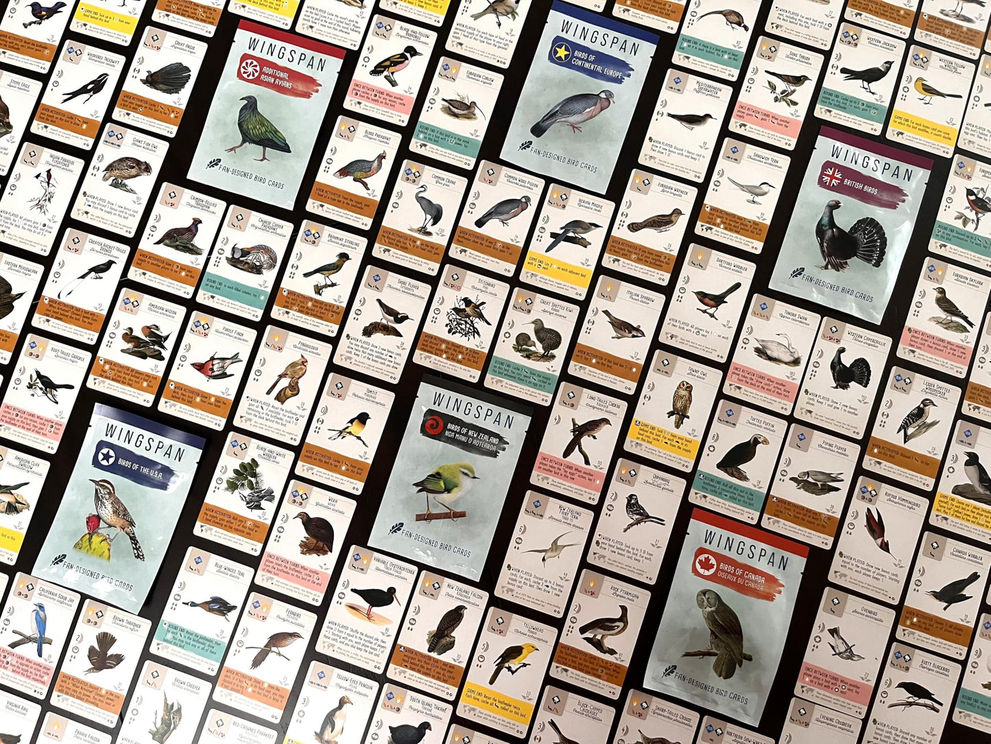 Stonemaier Games: Wingspan Fan-Designed Bird Promo Packs | 150 New Birds Designed by Fans Using Powers from Base Game & Expansions | Art Consistent