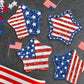 24 Pcs 4th of July Paper Plates - American Flag Patriotic Plate, Disposable Red White and Blue Star Shaped Dinner Dessert Plates Tableware for July