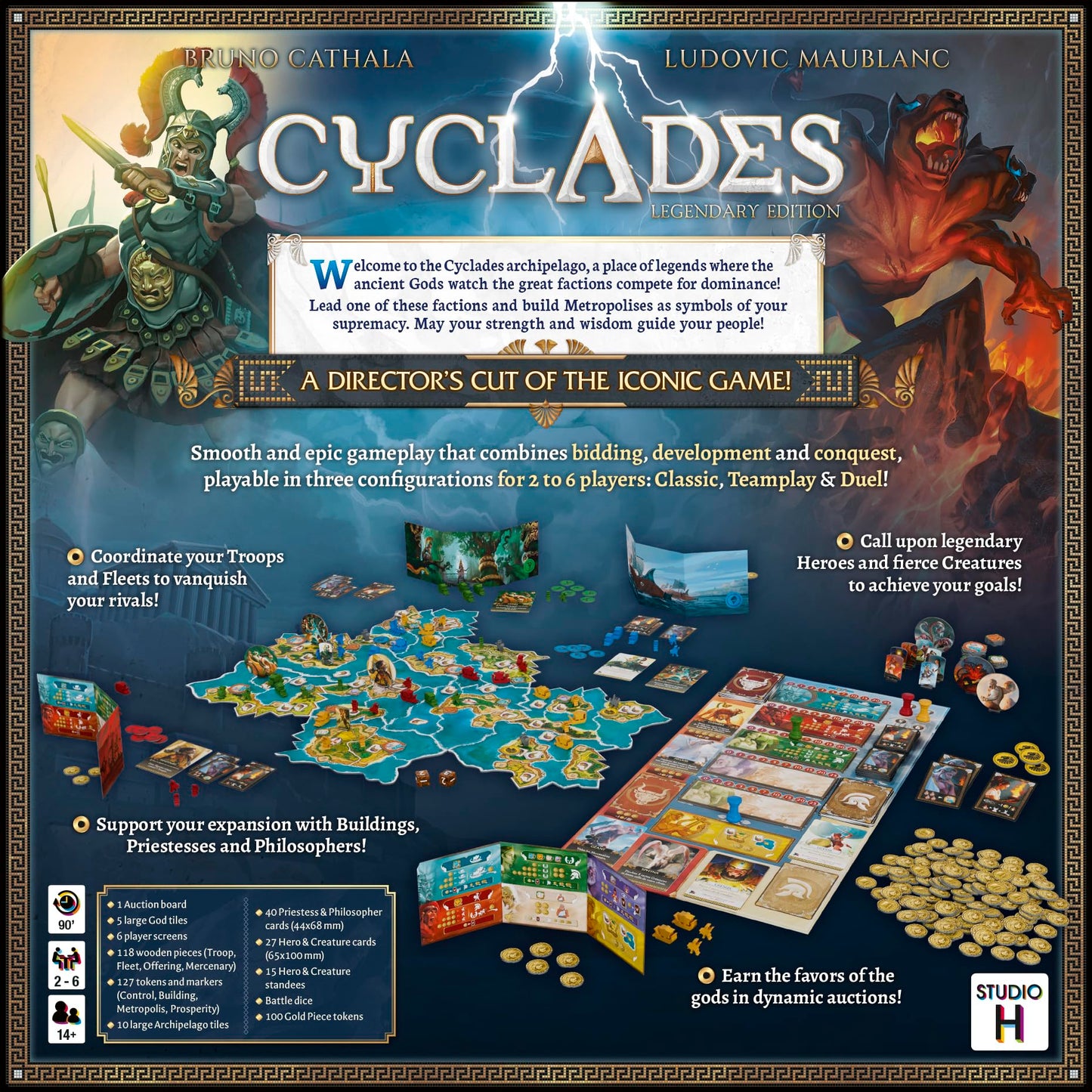 Cyclades | Epic Mythological Greek Strategy Game for Teens & Adults | Classic Auctioning & Area Control Board Game | 1v1, Competitive, or Team Modes |