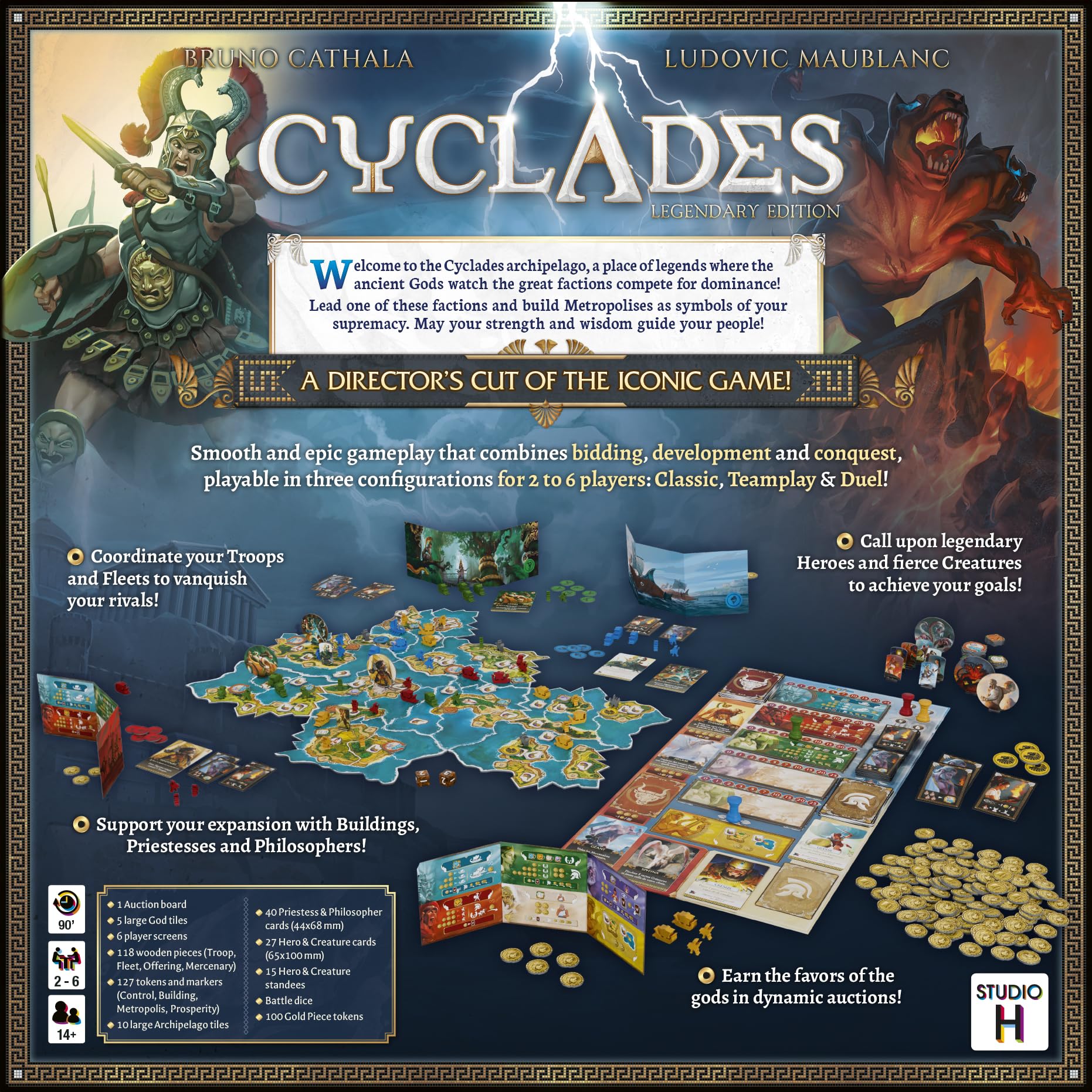 Cyclades | Epic Mythological Greek Strategy Game for Teens & Adults | Classic Auctioning & Area Control Board Game | 1v1, Competitive, or Team Modes |