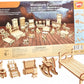 BOHS 34-Piece Dollhouse Furniture Set -1/24 Scale, Laser Cut Wooden 3D Puzzles - Miniature Doll House DIY Models and Accessories