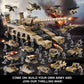 WW2 Army Tank Toys Building Sets Compatible with Lego, Create a German Dora Cannon or 16 Military Vehicles with 20 Toy Soldiers, STEM Toys for Boys