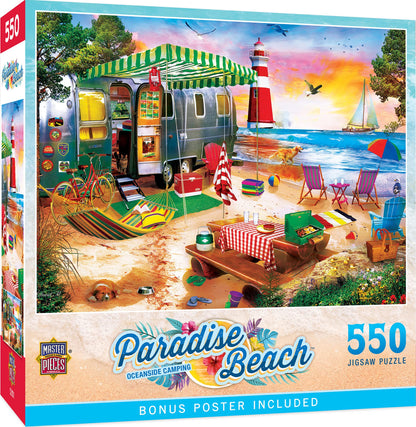 Masterpieces 550 Piece Jigsaw Puzzle For Adults and Family - Oceanside Camping - 18"x24"