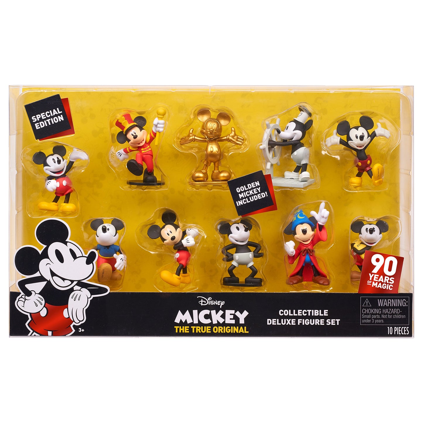 Mickey Mouse 90th Anniversary 10-Piece Collectible Figure Set, Kids Toys for Ages 3 Up by Just Play