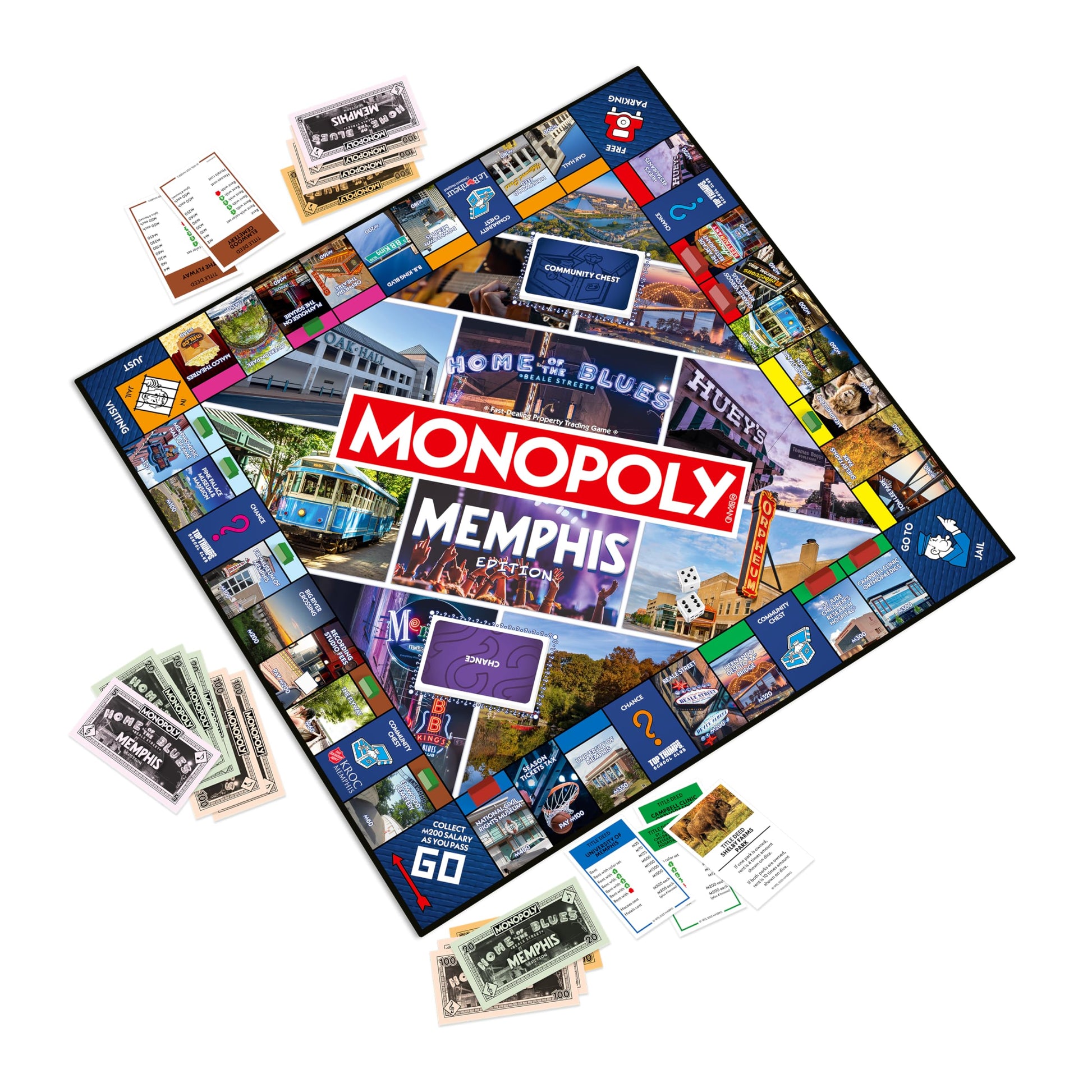 Monopoly Board Game - Memphis, TN Edition: 2-6 Players Family Board Games for Kids and Adults, Board Games for Kids 8 and Up, Great for Game Night