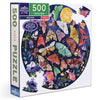 eeBoo Moth 500 Piece Round Jigsaw Puzzle, 23" Diameter