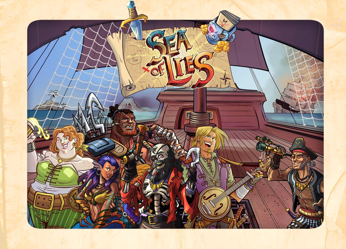 Mind's Vision Sea of Lies | 3-7 Players | Trick Your Opponents to Become The Ship's Captain! Swashbuckling Social Deduction
