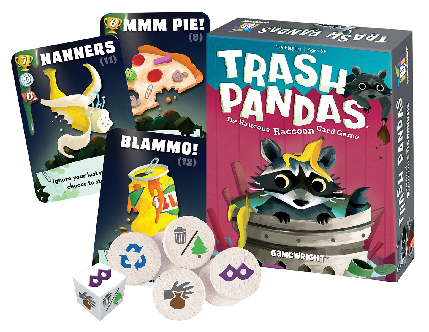 Gamewright Trash Pandas - Push-Your-Luck Family Card Game | Board Games for Kids Ages 8+ & Up | Raccoon Treasure Stash Fun for 2-4 Players | Quick