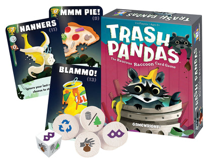 Gamewright Trash Pandas - Push-Your-Luck Family Card Game | Board Games for Kids Ages 8+ & Up | Raccoon Treasure Stash Fun for 2-4 Players | Quick