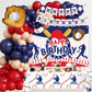 Baseball Party Decorations, Include Sport Themed Birthday Backdrop, Happy Birthday Banners, Baseball Balloons, Honeycomb Centerpiece
