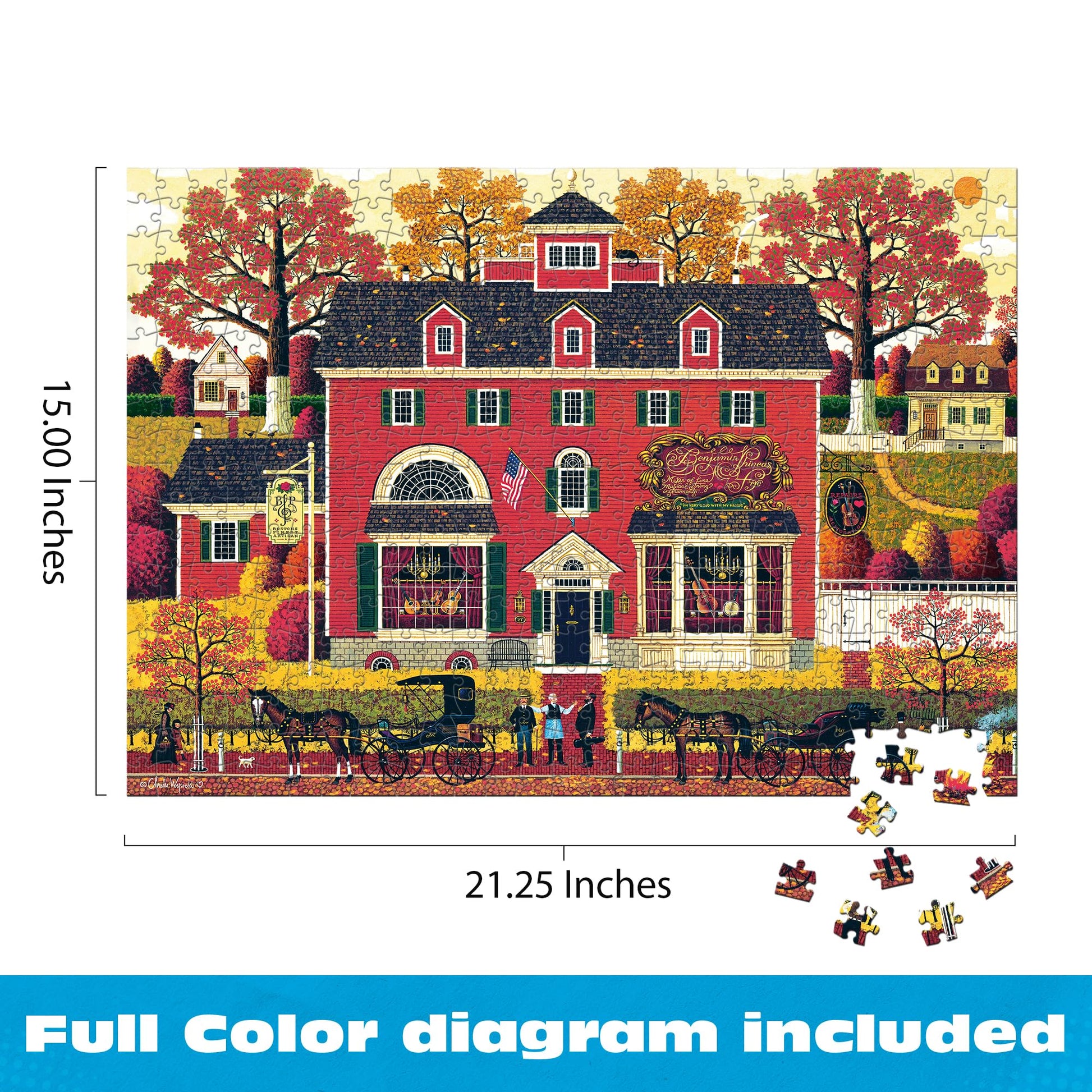 Buffalo Games - Charles Wysocki Benjamin's Music Store - 500 Piece Puzzle