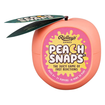 Ridley's Peach Snaps! Fun Card Game for Families, Action-Packed, Fast-Paced Game for 2+ Players, Includes Game Cards and Unique Peach-Shaped Storage