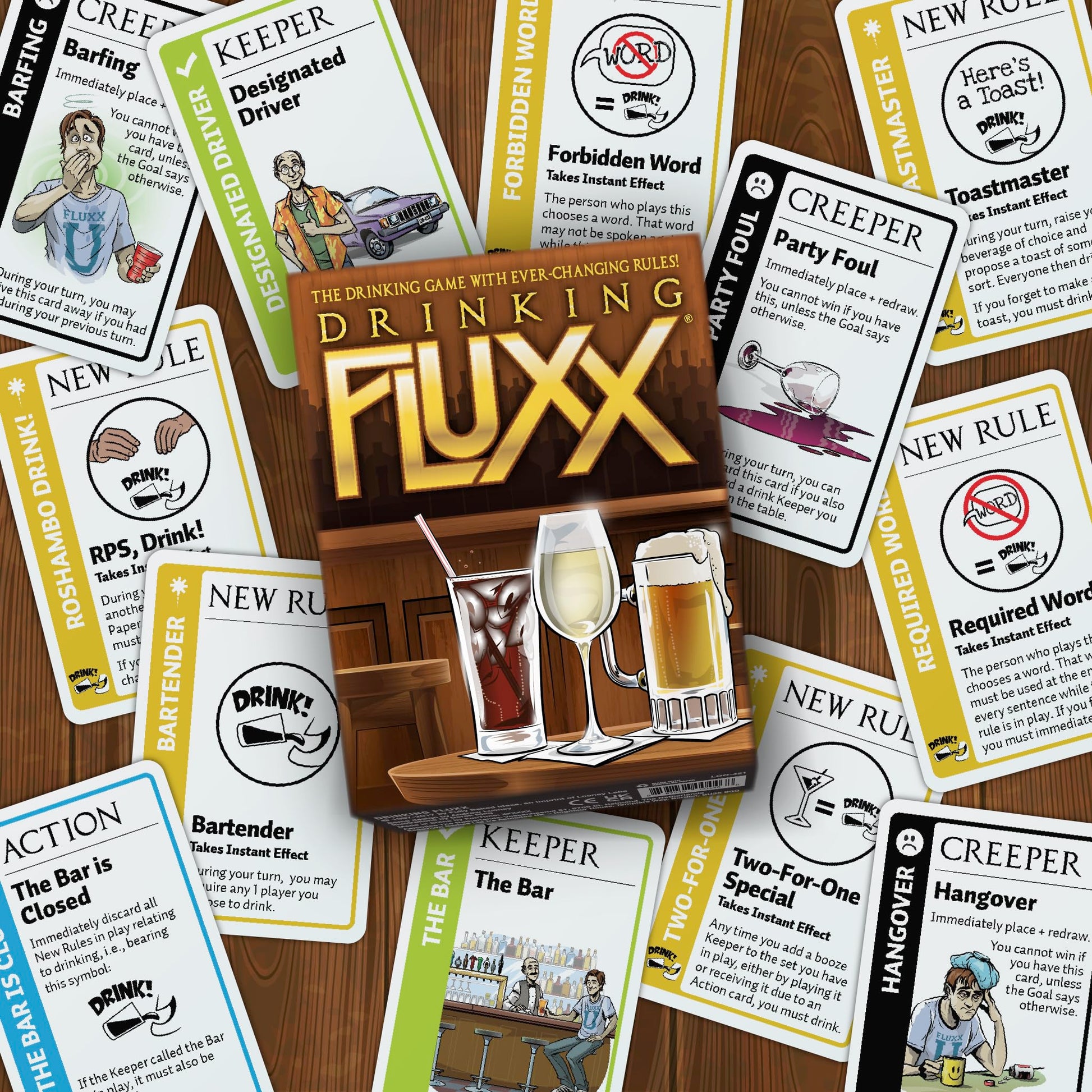 Looney Labs Drinking Fluxx Card Game - Adult Card Games Couples Gifts Fun Party Games for Adults Date Night Ideas Best Drinking Games for Adults Party