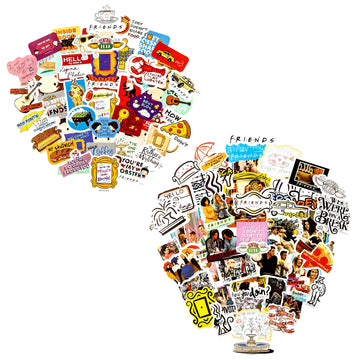 Conquest Journals Friends Sticker Bundle, 100 Unique Stickers, Officially Licensed, Waterproof, UV and Scratch Resistant