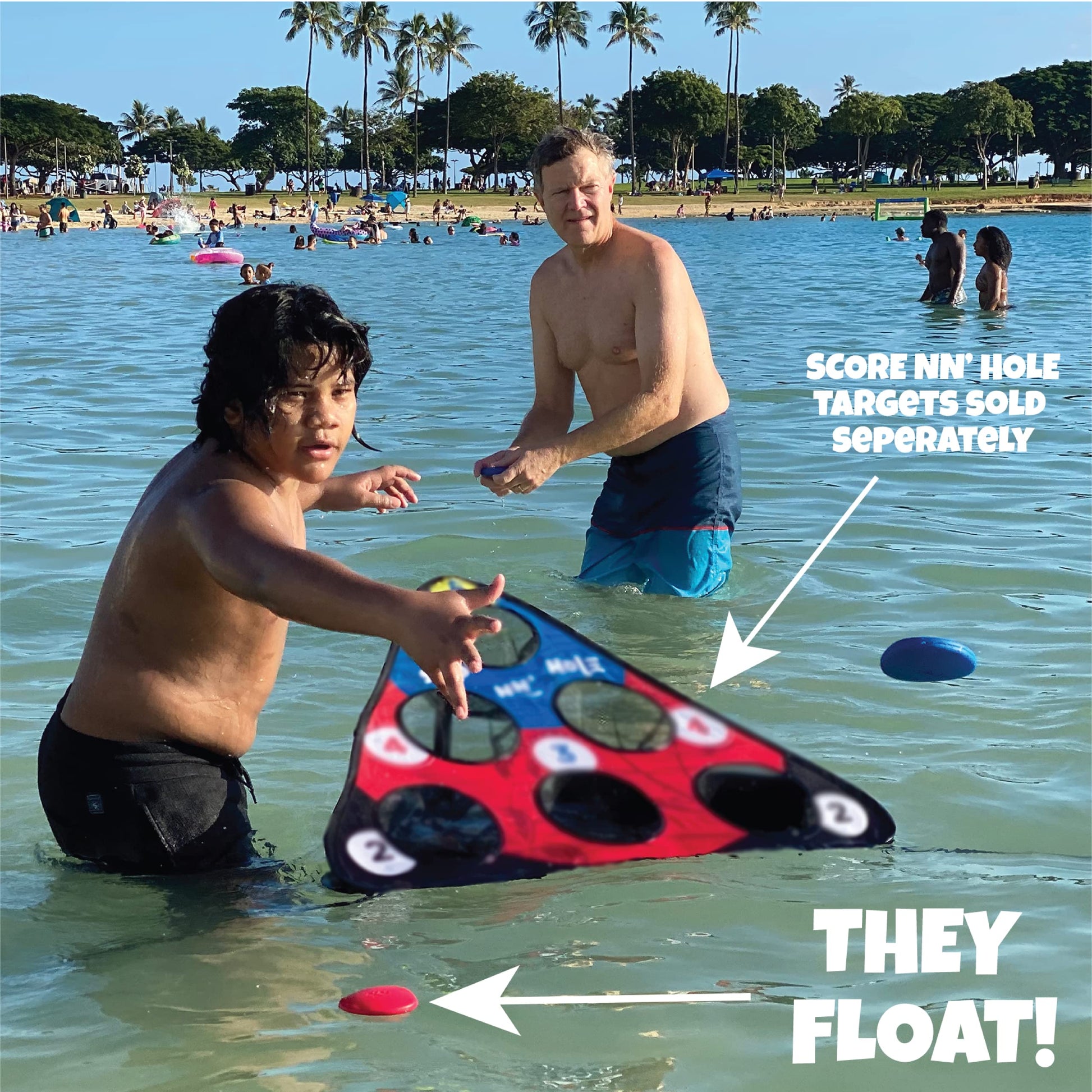 Skip NN' 8X Skipping Stonnes Targets NOT Included | Pool Toys Hole Skipping Stones Meets Cornhole Game Mode | Fun for The Pool, Lake, Beach| (Qty 8X