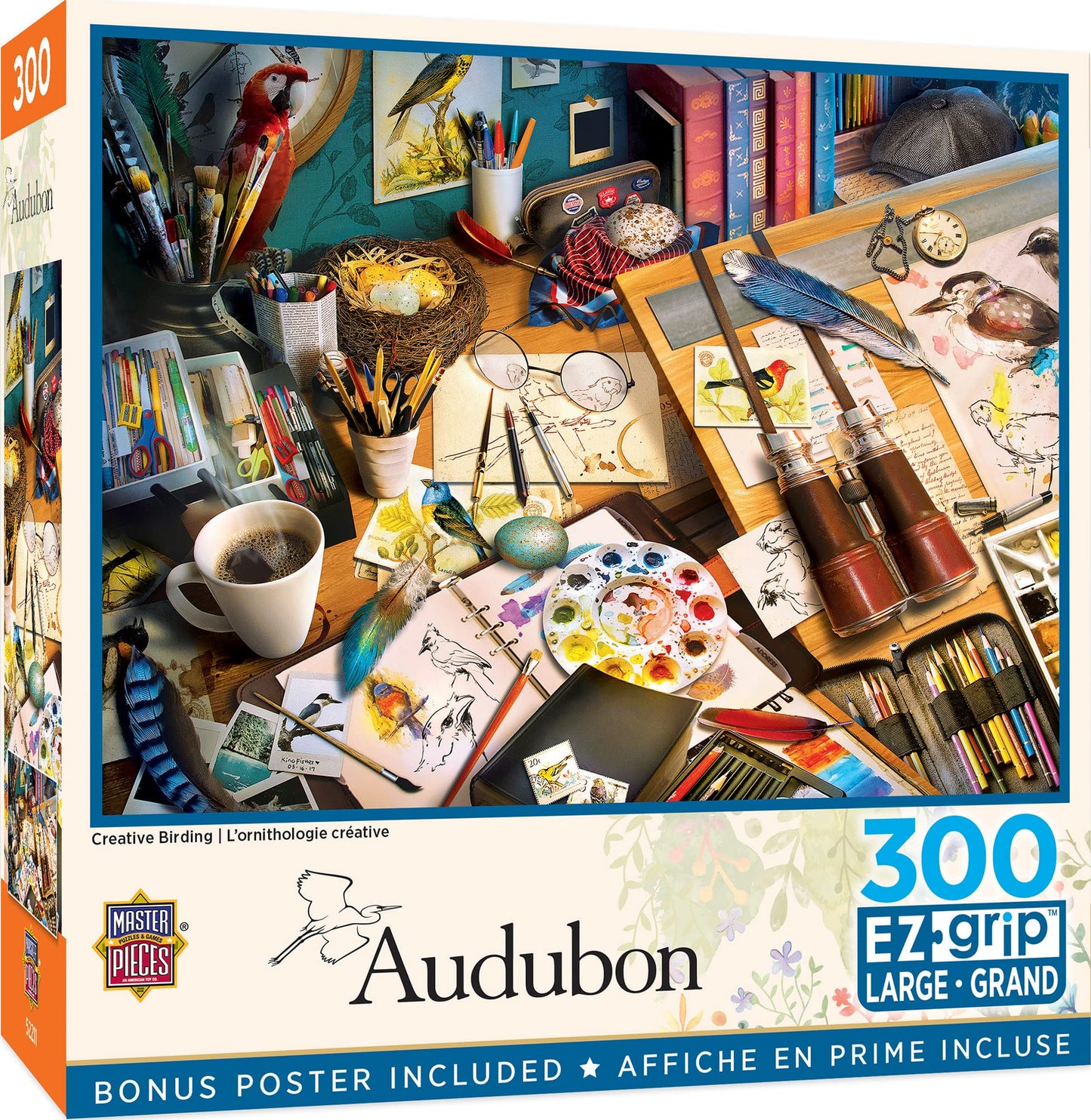 MasterPieces 300 Piece EZ Grip Jigsaw Puzzle - Creative Birding - 18"x24"
