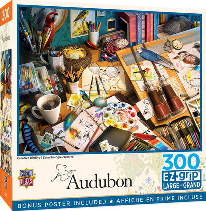 MasterPieces 300 Piece EZ Grip Jigsaw Puzzle - Creative Birding - 18"x24"