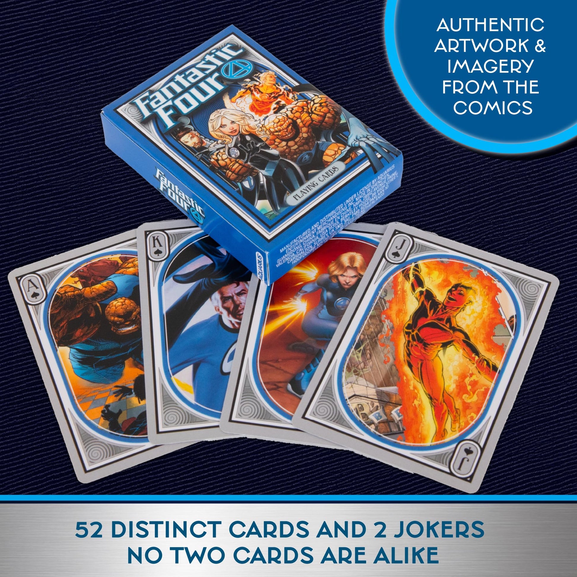Aquarius Fantastic Four Themed Playing Card Deck for Your Favorite Card Games - Officially Licensed Merchandise & Collectibles
