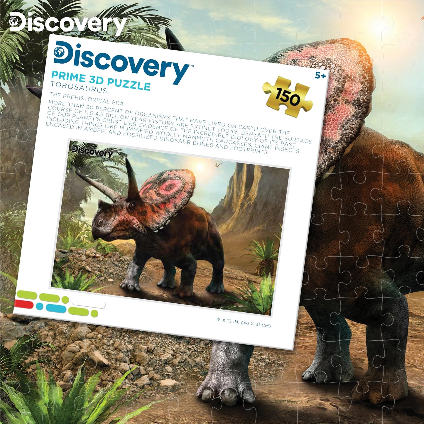 Prime 3D | Discovery | Dinosaurs | 150 Piece 3D Jigsaw Puzzle for Kids | Finished Size 18" x 12" | Challenging & Fun for Kids & Families | Immersive