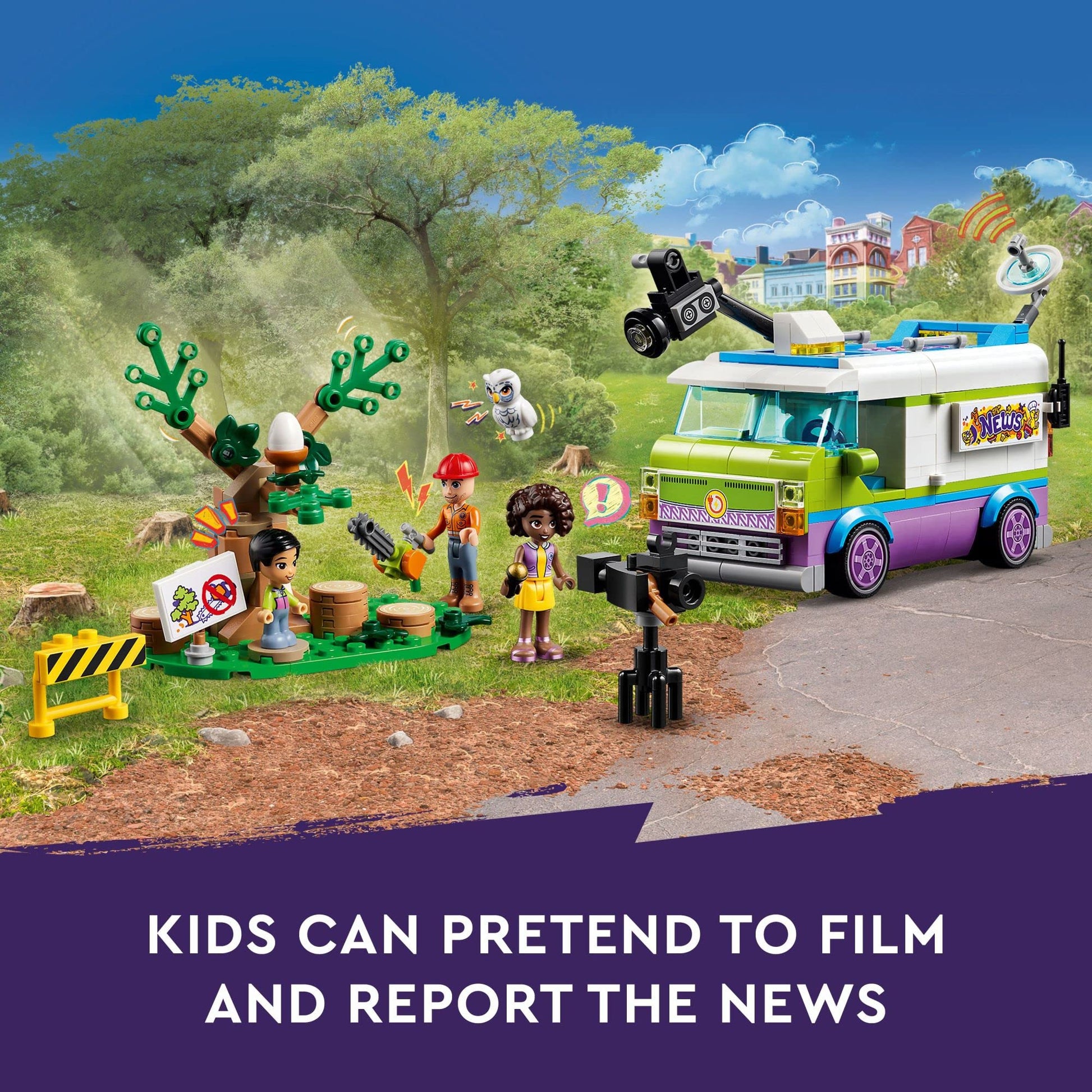LEGO Friends Newsroom Van 41749 Building Toy Set, Creative Fun for Ages 6+, Includes Accessories So Kids Can Pretend to Film and Report The News,