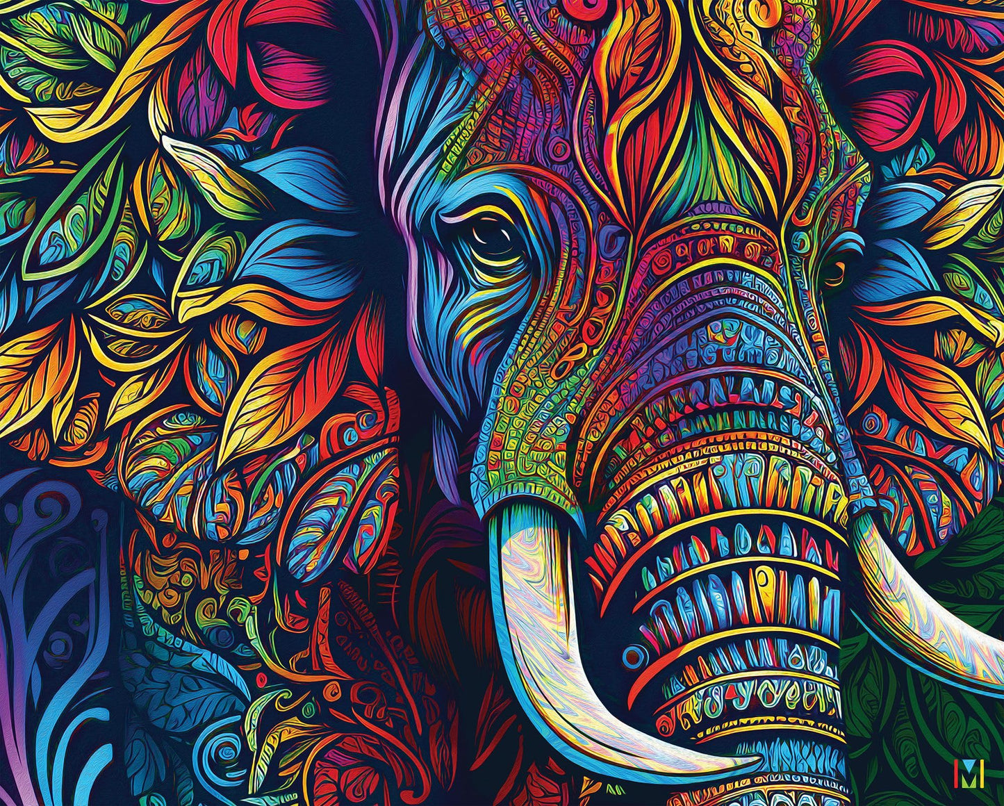 Springbok Elephant Mandala 1000 Piece Jigsaw Puzzle for Adults