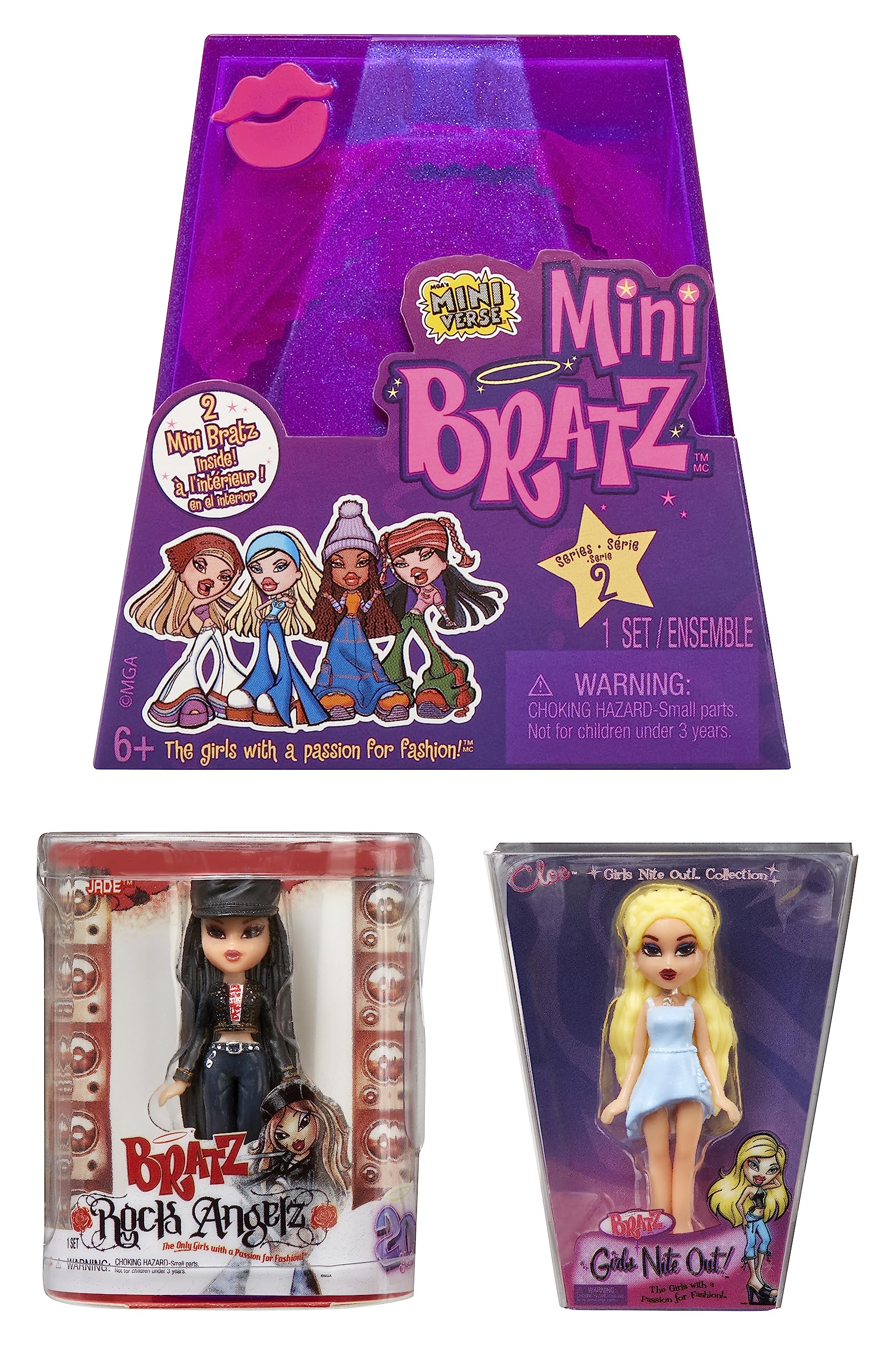 MGA's Miniverse Mini Bratz Series 2 Collectible Figures, 2 Mini Bratz in Each Pack, Blind Packaging Doubles as Display, Y2K Nostalgia, Collectors Ages
