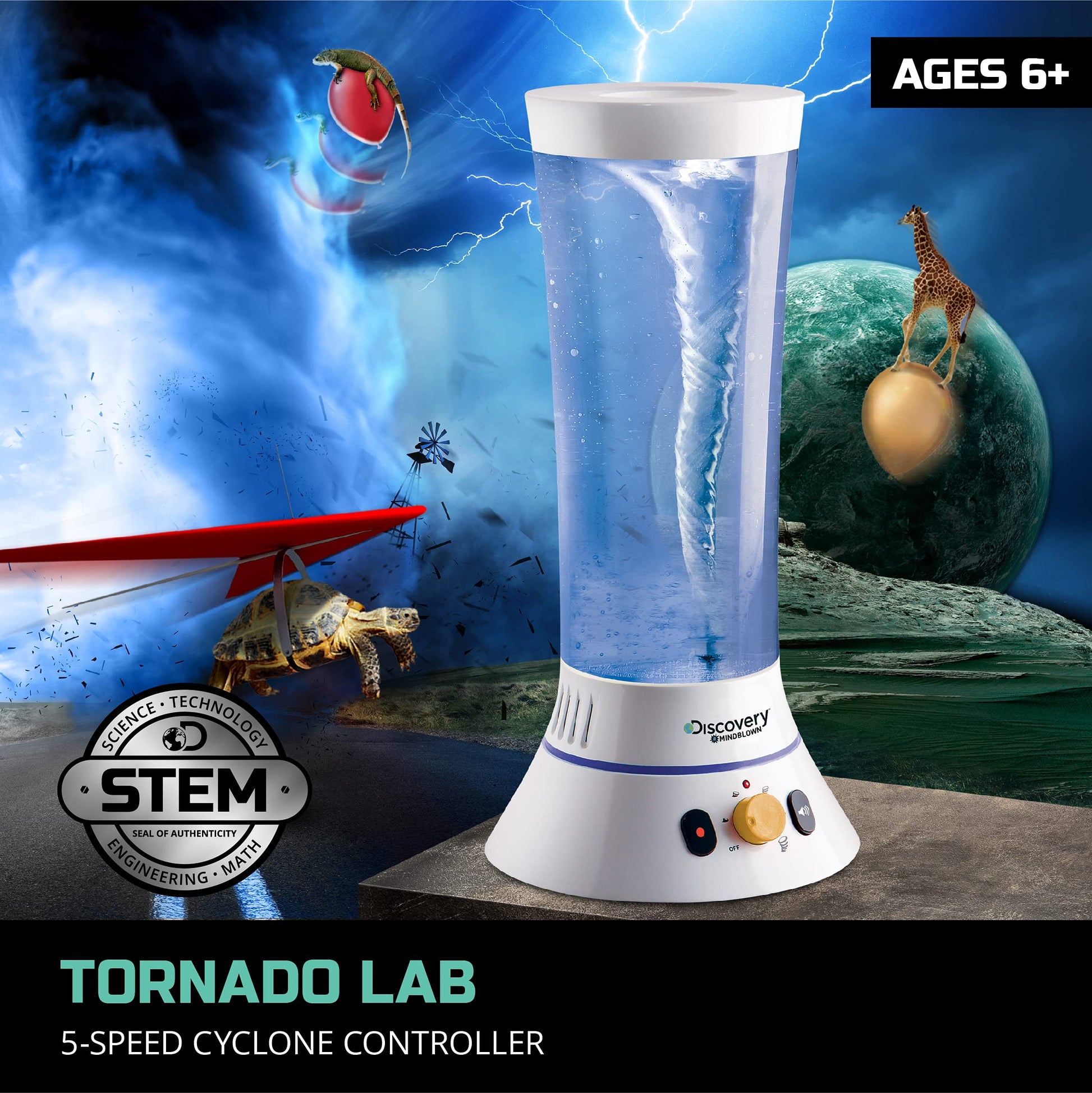 Discovery™ Tornado Lab, 5-Speed Cyclone Controller, Educational Learning Activity Kit, Fun and Exciting Toy, STEM Experiment Set for Boys, Girls, Kids