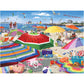 White Mountain 500 Piece Jigsaw Puzzle Summer Lighthouse, Beach Umbrella