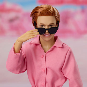 Barbie The Movie Allan Collectible Doll, Michael Cera as Allan with 2 Removable Movie Fashions, Pink Jumpsuit Outfit & Blue Striped Beach Set with