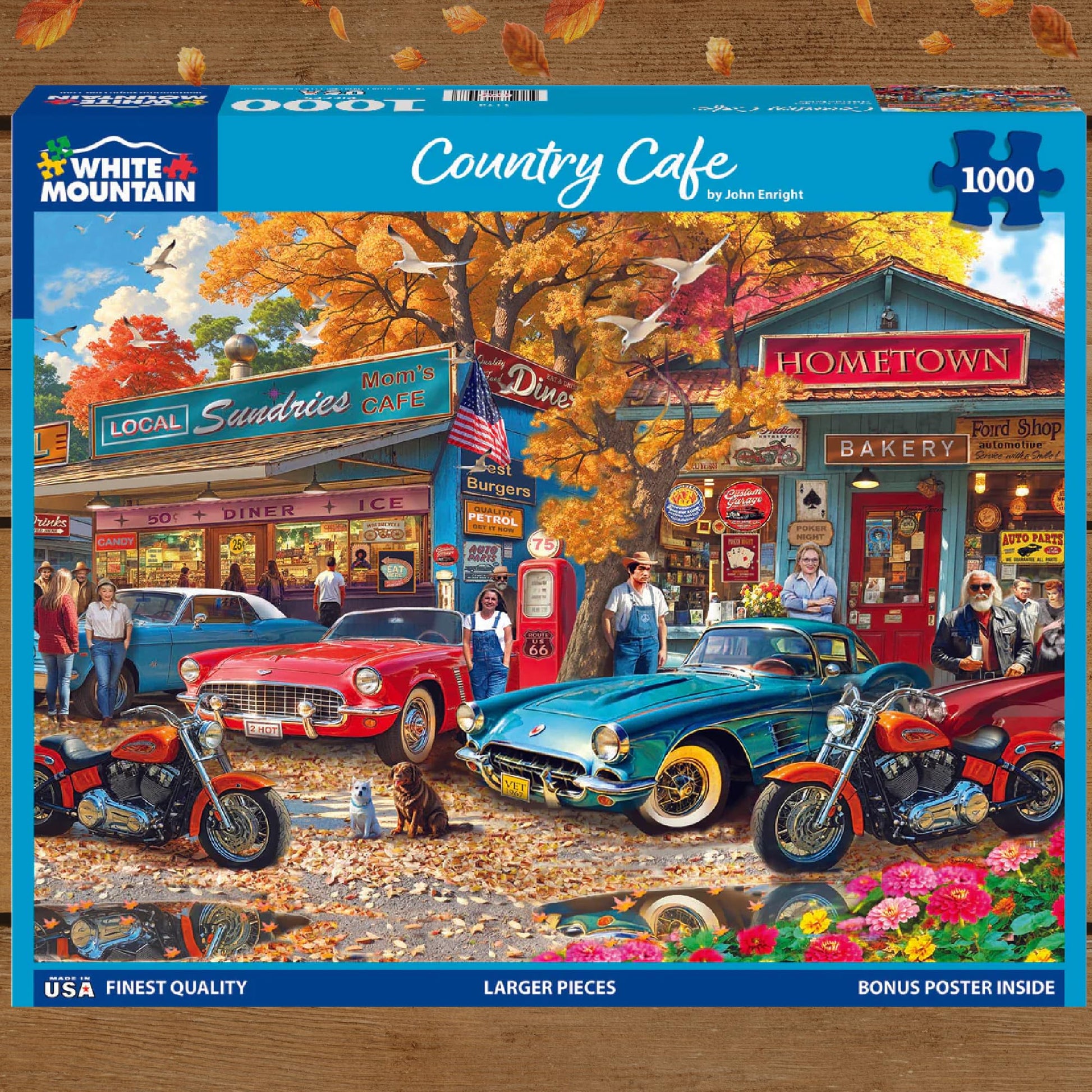 White Mountain 1000 Piece Jigsaw Puzzle Vintage Scenic, Country Cafe