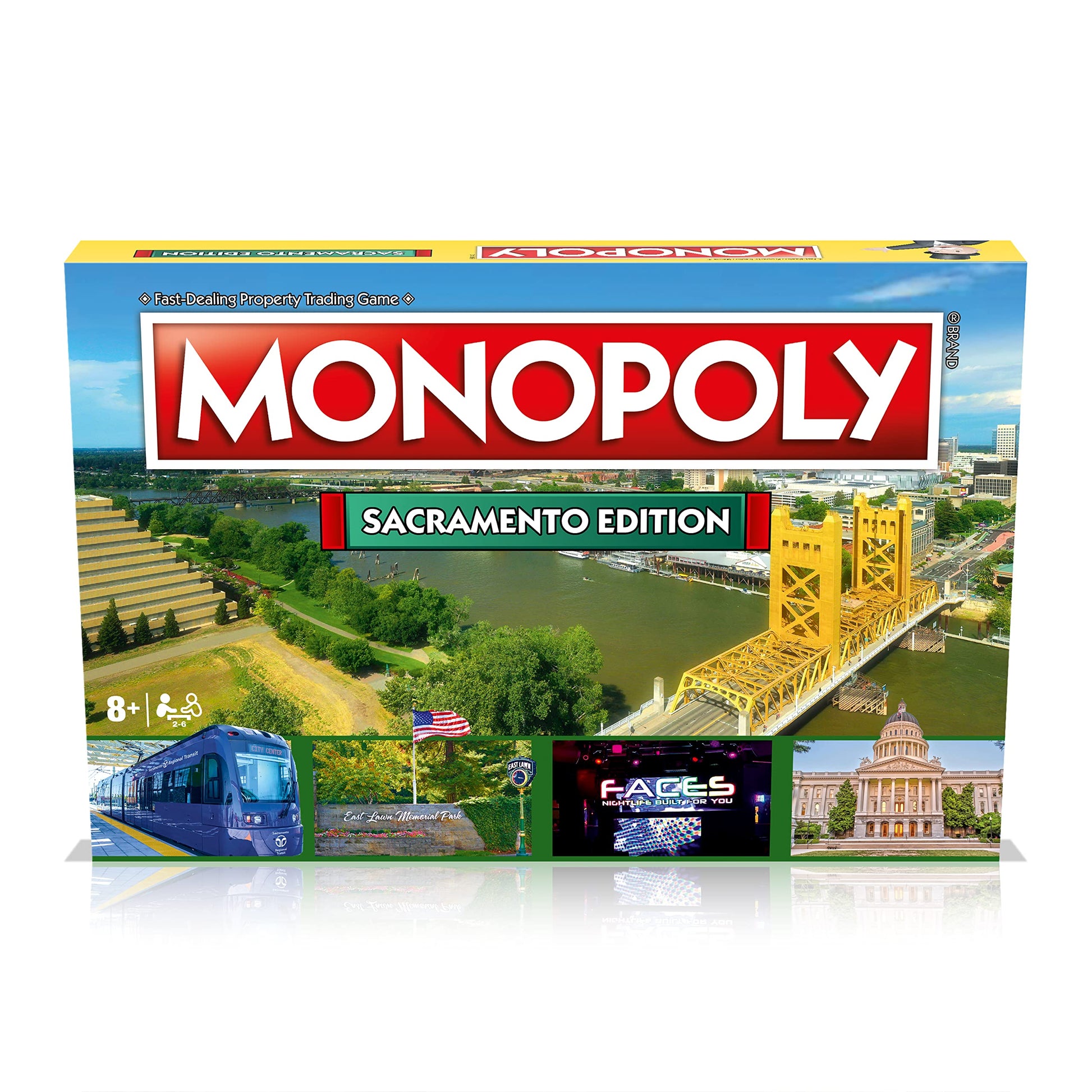 Monopoly Board Game Sacramento Edition: 2-6 Players Family Board Games for Kids and Adults, Board Games for Kids 8 and up, for Kids and Adults, Ideal