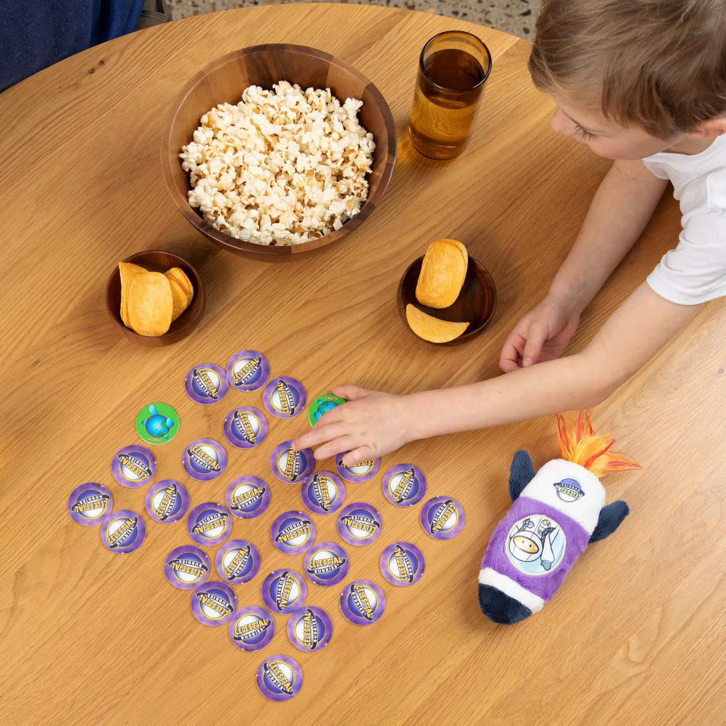 Celestial Buddies Rocket Match Memory Matching Game - Soft Stuffed Plush Rocket Case with Planetary Tiles for Toddlers & Preschoolers, STEM Learning