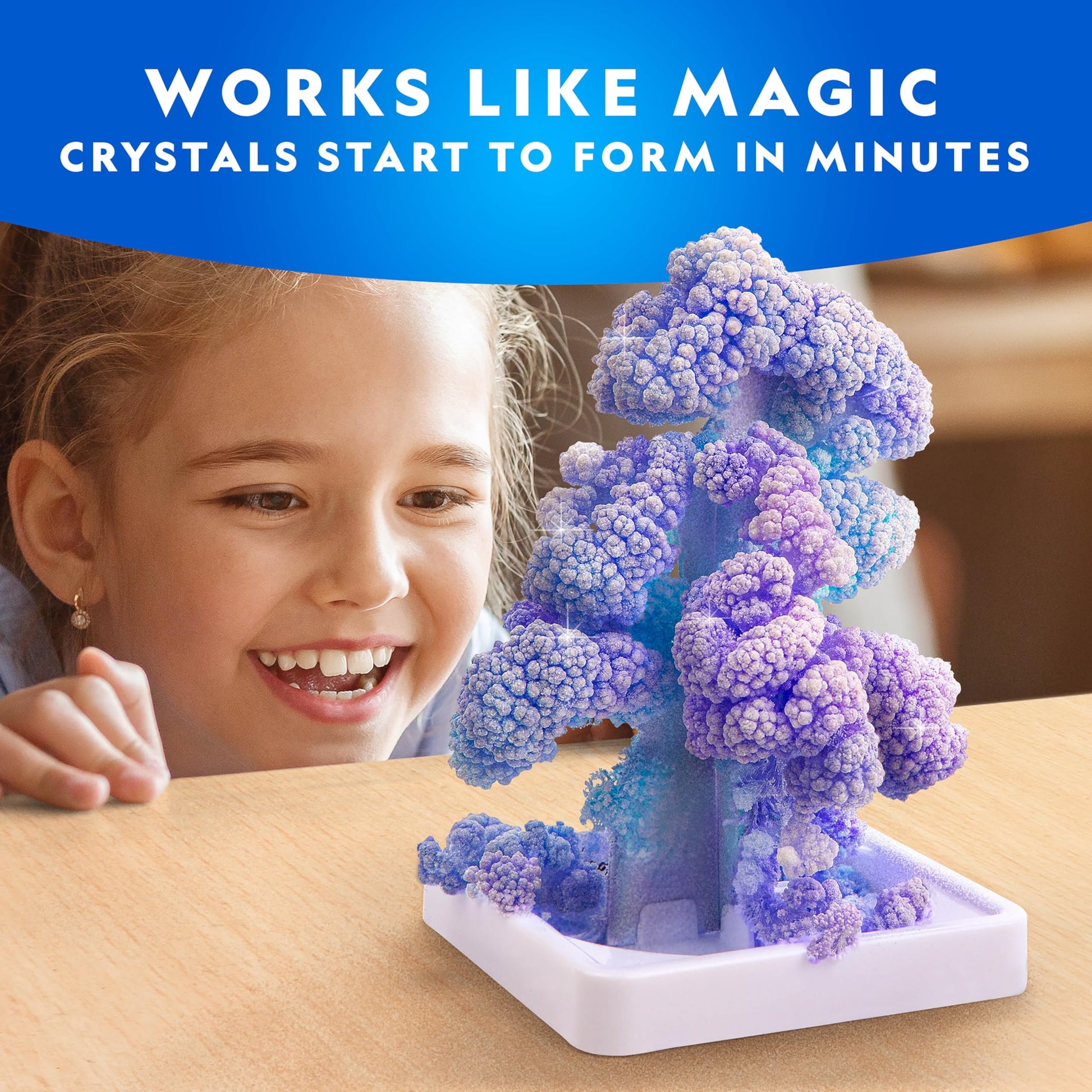 National Geographic Craft Kits for Kids - Crystal Growing Kit, Grow 6 Crystal Trees in Just 6 Hours, Educational Craft Kit with Art Supplies, Geode