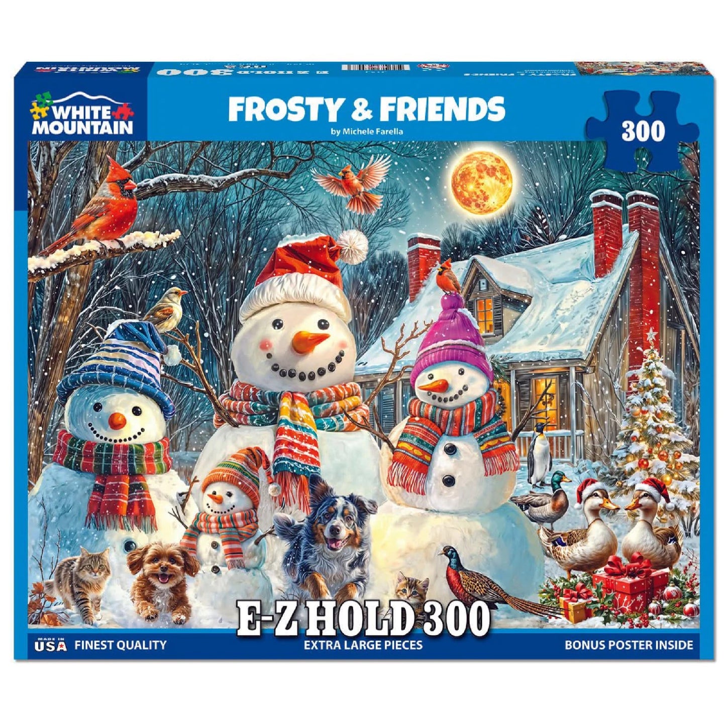 White Mountain 300 Piece Jigsaw Puzzle Winter Christmas, Frosty & Friends