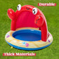 Sloosh Baby Pool Toddler Sprinkler, Crab Splash Pool with Canopy, Baby Wading Pool Inflatable Sprinkler for Learning, Children’s Water Pool Toys