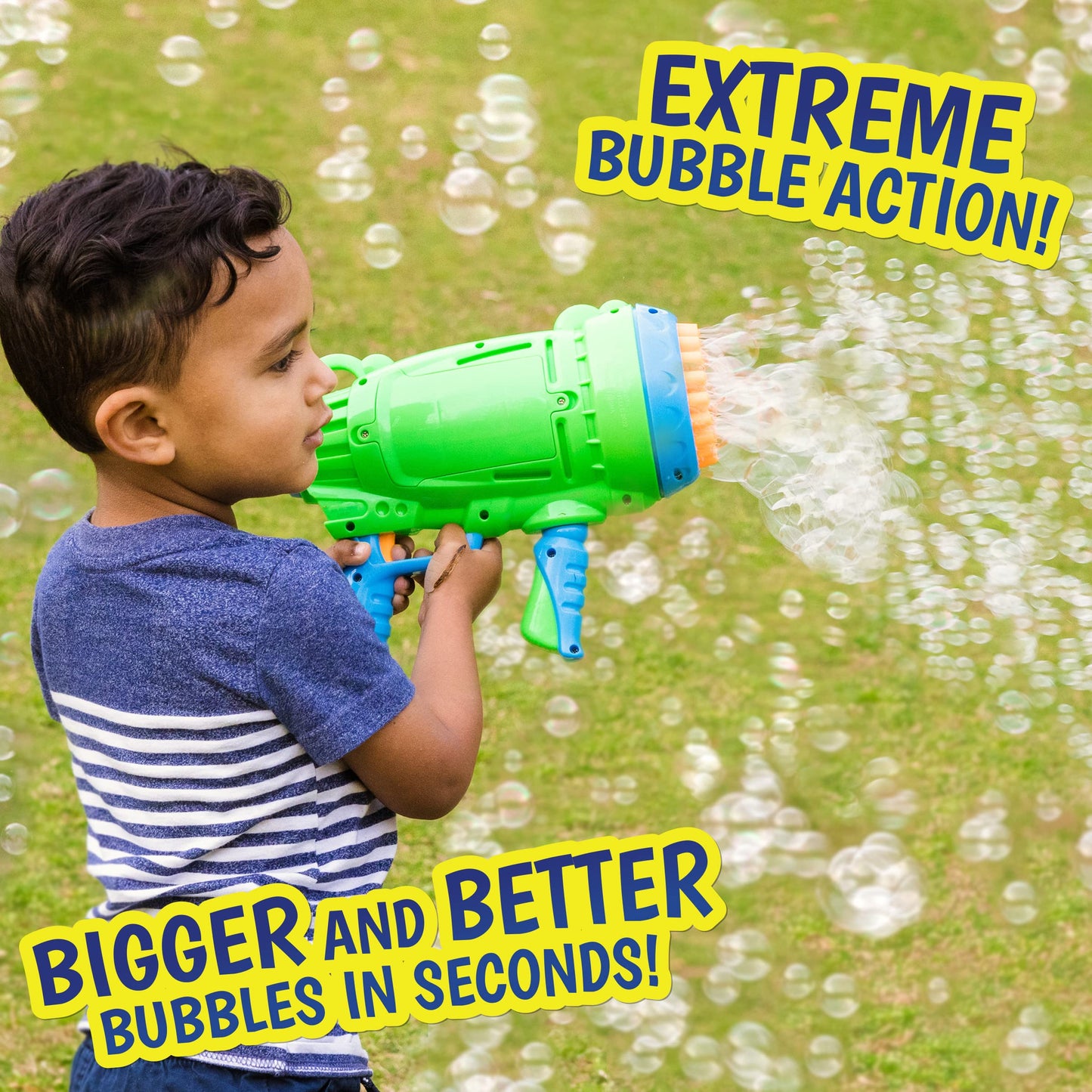 Maxx Bubbles Automatic Bubble Barrage Gun Includes Non Toxic Bubble Solution and Dip Tray, Bubble Barrage, Bubble Blaster for Outdoors, Adult, Kids