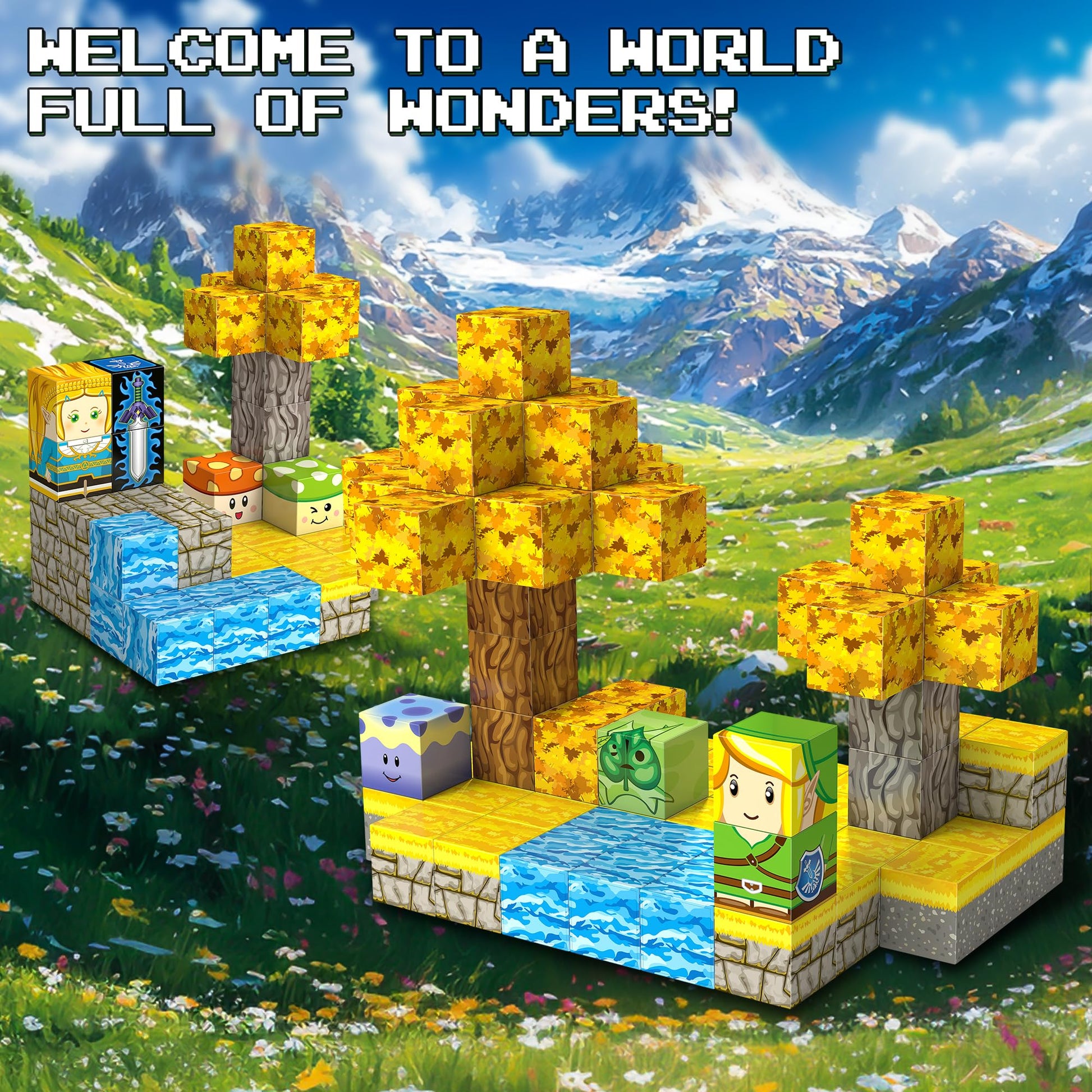 Magnetic Building Blocks for BOTW Fans, Koroks Magnet Cubes Blocks for Kids 5-7, STEM Building Game Sensory Outdoor Toys Christmas Birthday Gift