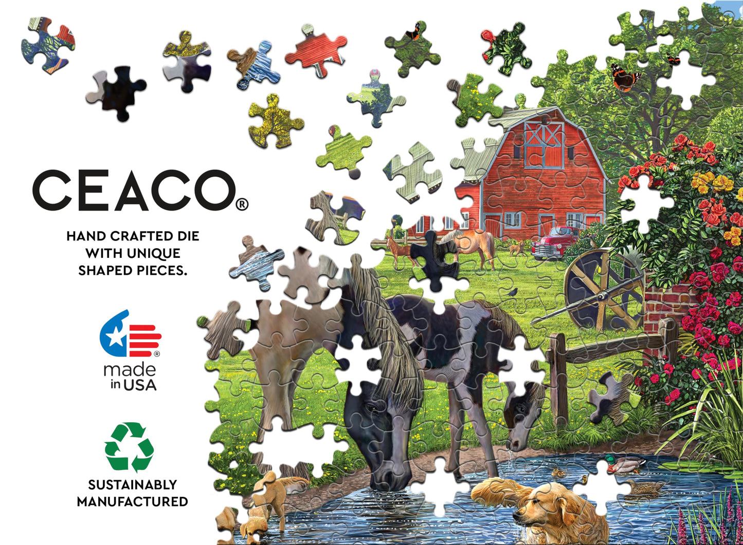 Ceaco - Horses and Hounds - 300 Oversized Piece Jigsaw Puzzle