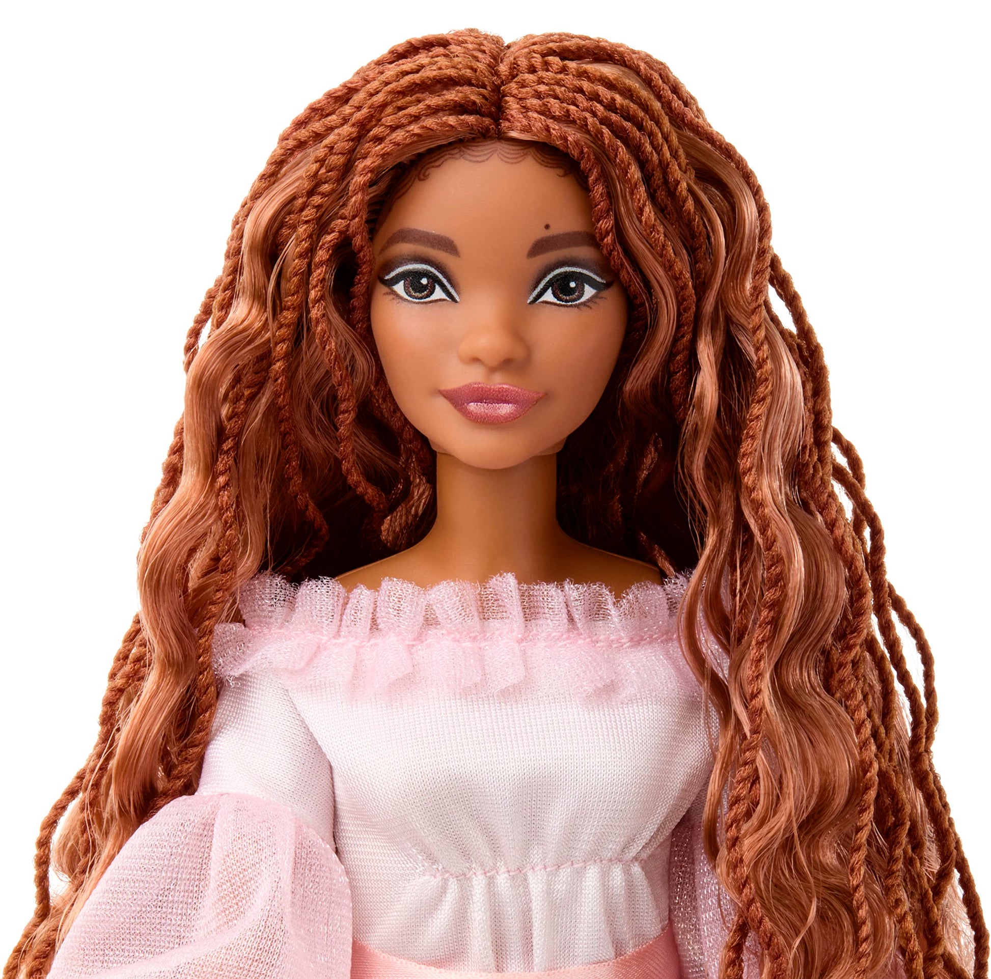 Mattel Disney The Little Mermaid Toys, Celebration Ariel Collectible Doll with Red Hair & Pink Dress, Inspired by the Movie