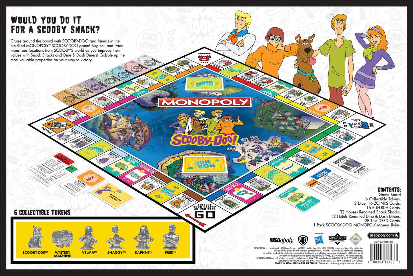 USAOPOLY Monopoly Scooby-Doo! Board Game | Official Merchandise Based on the Popular Cartoon | Classic Monopoly Game Featuring Characters