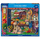 White Mountain 500 Piece Jigsaw Puzzle Farm Spring Flower Dog, Garden Shed