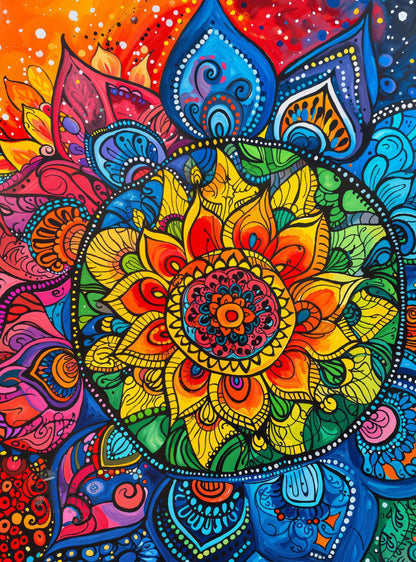 Cross & Glory | Jigsaw Puzzles for Adults | Rainbow Mandala Mirage