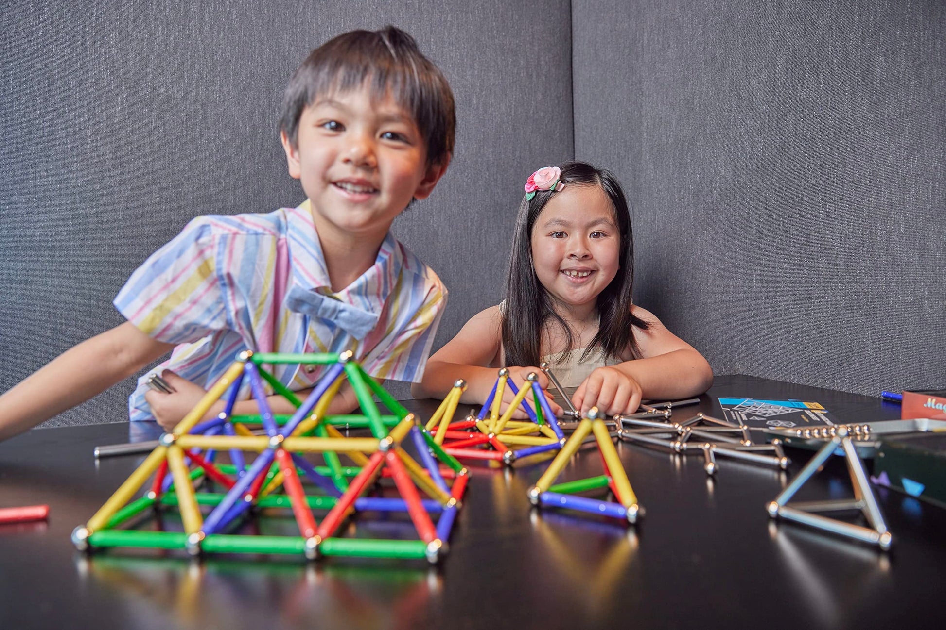 CMS MAGNETICS - (156-Piece Multi-Color Magnet Building Toy Tin Box Case Construction Sticks Set STEM Educational Learning Activity for Brain