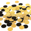 MOWO Gold Glitter and Black Confetti Circle Table Decoration, 1.2", 200pc