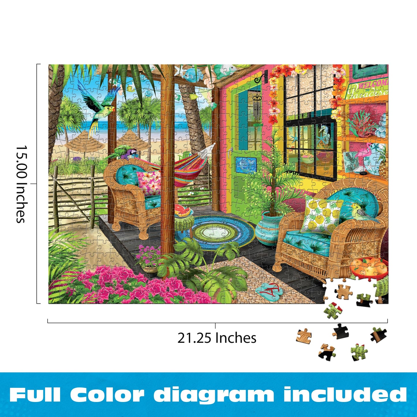 Ceaco - Tropical Paradise - 500 Piece Jigsaw Puzzle for Adults