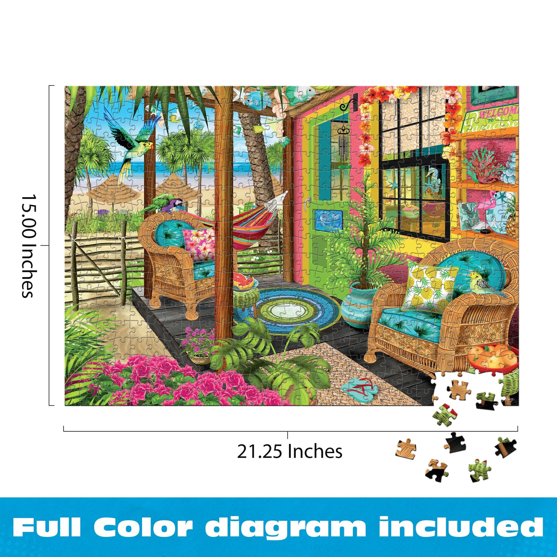 Ceaco - Tropical Paradise - 500 Piece Jigsaw Puzzle for Adults