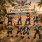 Liberty Imports 8 Piece Pirate Action Figures Playset in Assorted Poses and Weapons, Fun Pirate Men Party Favor for Kids (3.5 inch)